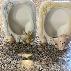 1980s Enesco porcelain baby picture frames